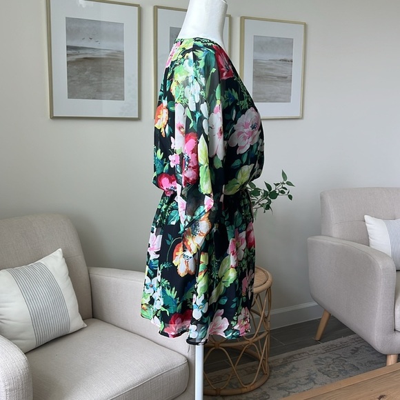 Sage the Label Floral Garden Kimono Style Romper Elastic Waist Summer Party - Picture 4 of 17